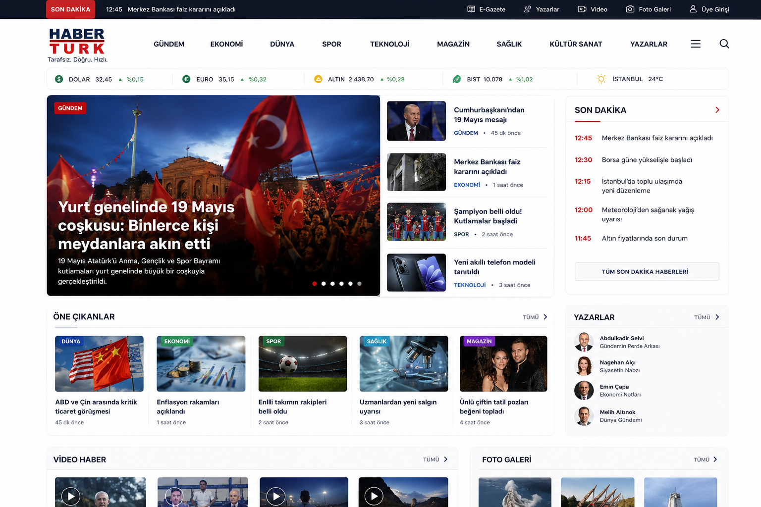Hazır Haber Sitesi tasarımı - hazır web sitesi