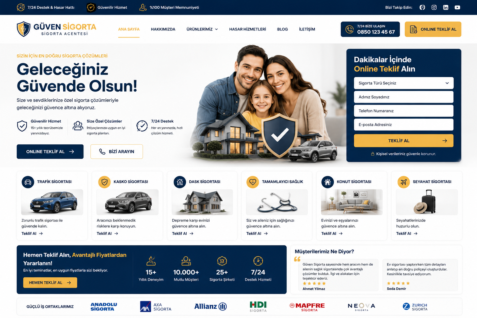 Hazır Sigorta Acentesi Sitesi tasarımı - hazır web sitesi
