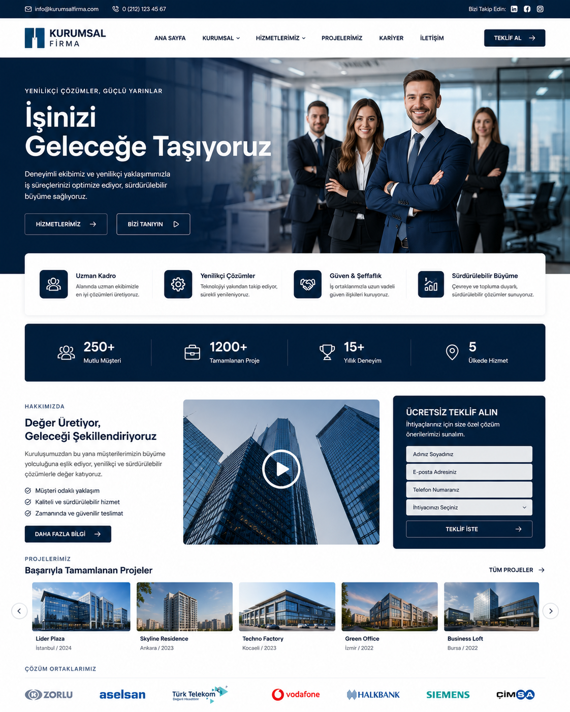 Hazır Kurumsal Firma Sitesi tasarımı - hazır web sitesi