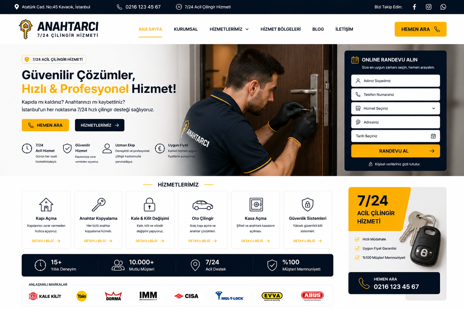 Hazır Anahtarcı / Çilingir tasarımı - hazır web sitesi