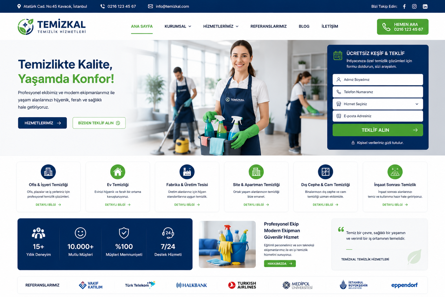 Hazır Temizlik Şirketi tasarımı - hazır web sitesi