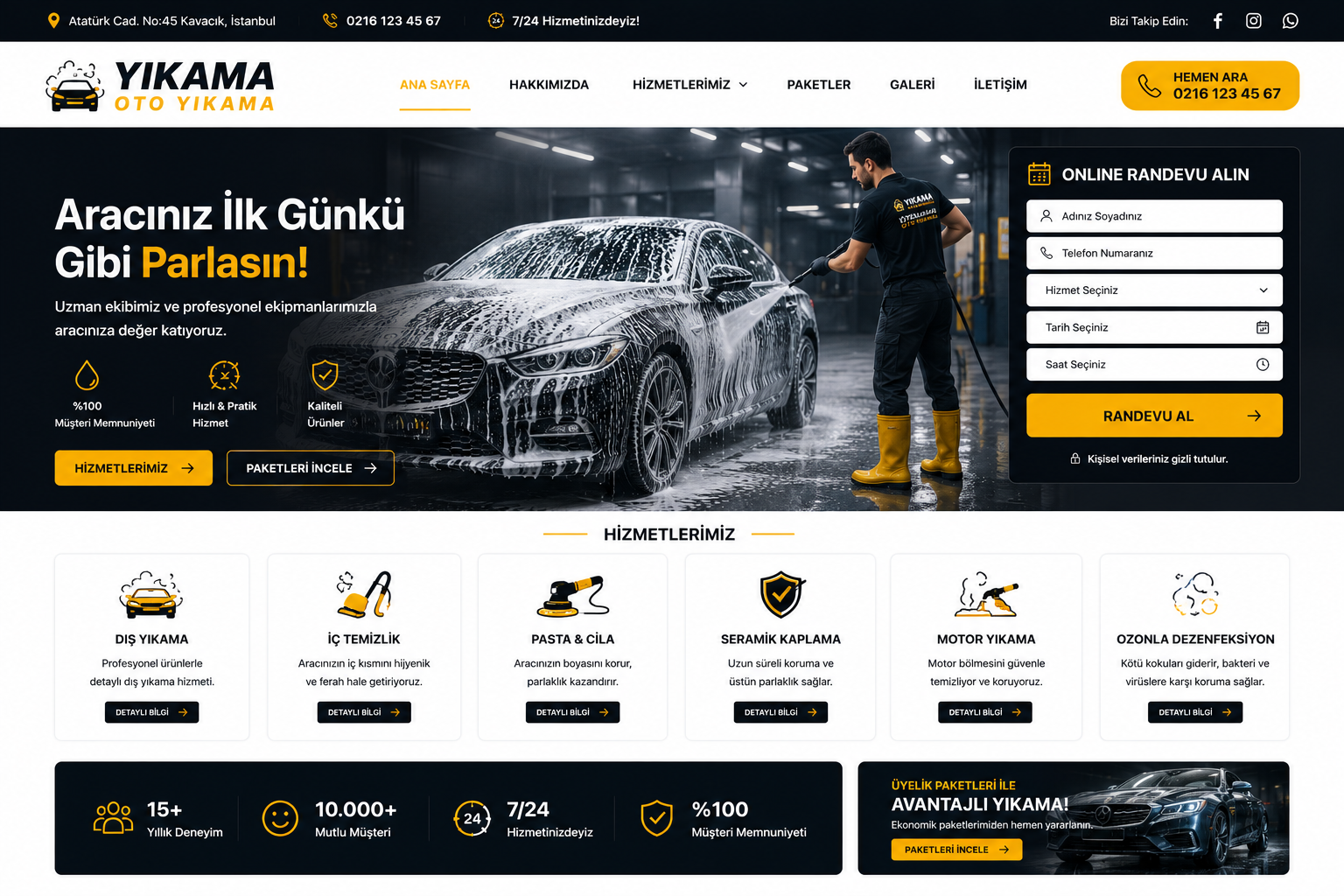 Hazır Oto Yıkama tasarımı - hazır web sitesi