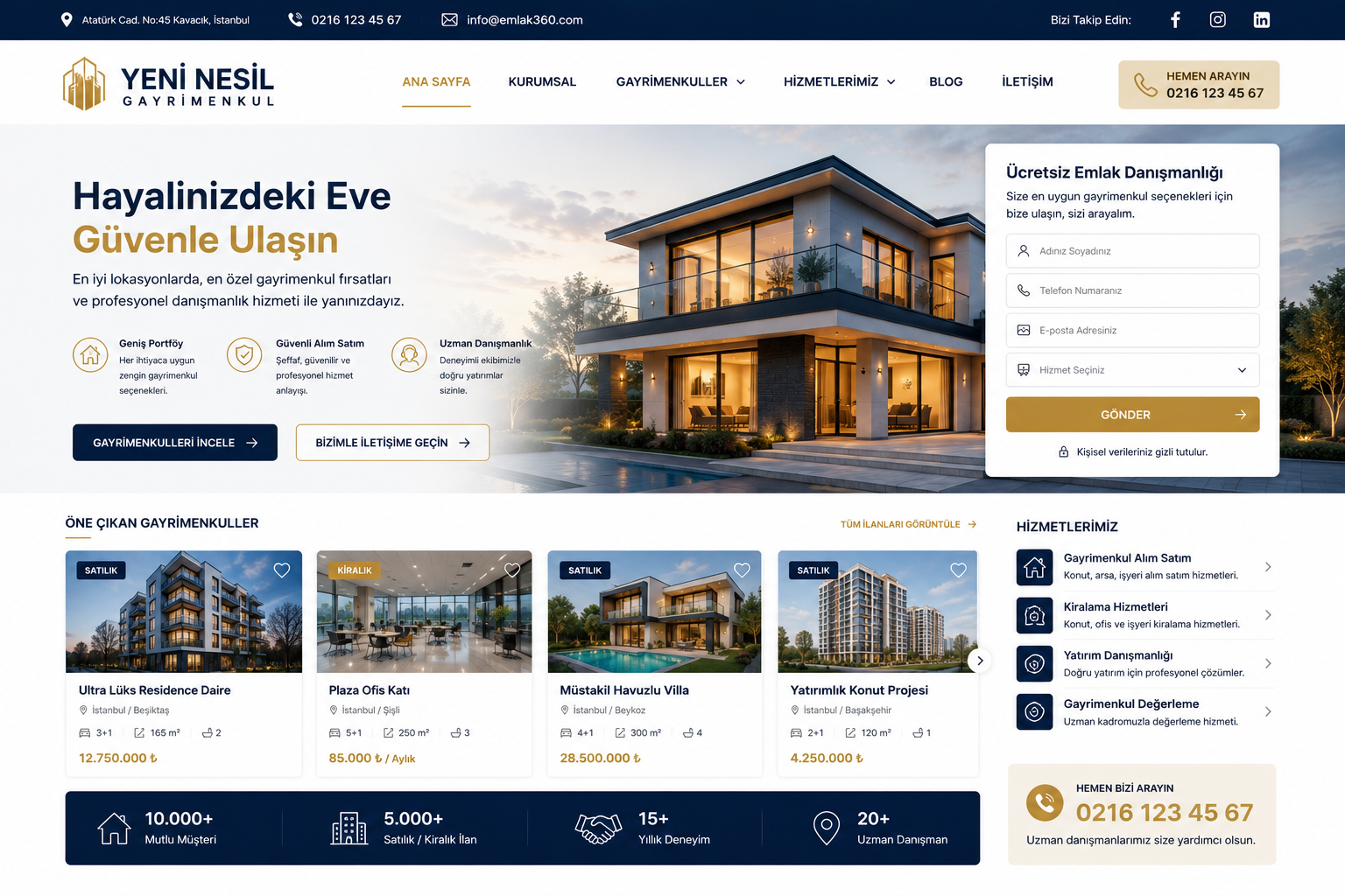 Hazır Emlakçı / Gayrimenkul tasarımı - hazır web sitesi