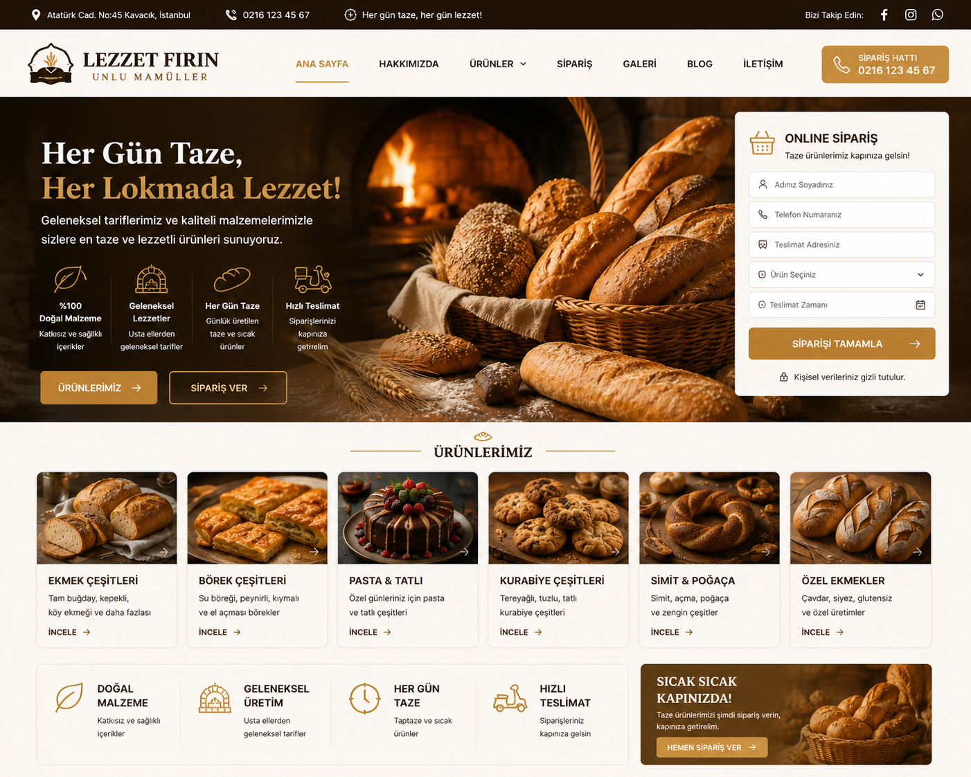 Hazır Fırın / Unlu Mamüller tasarımı - hazır web sitesi