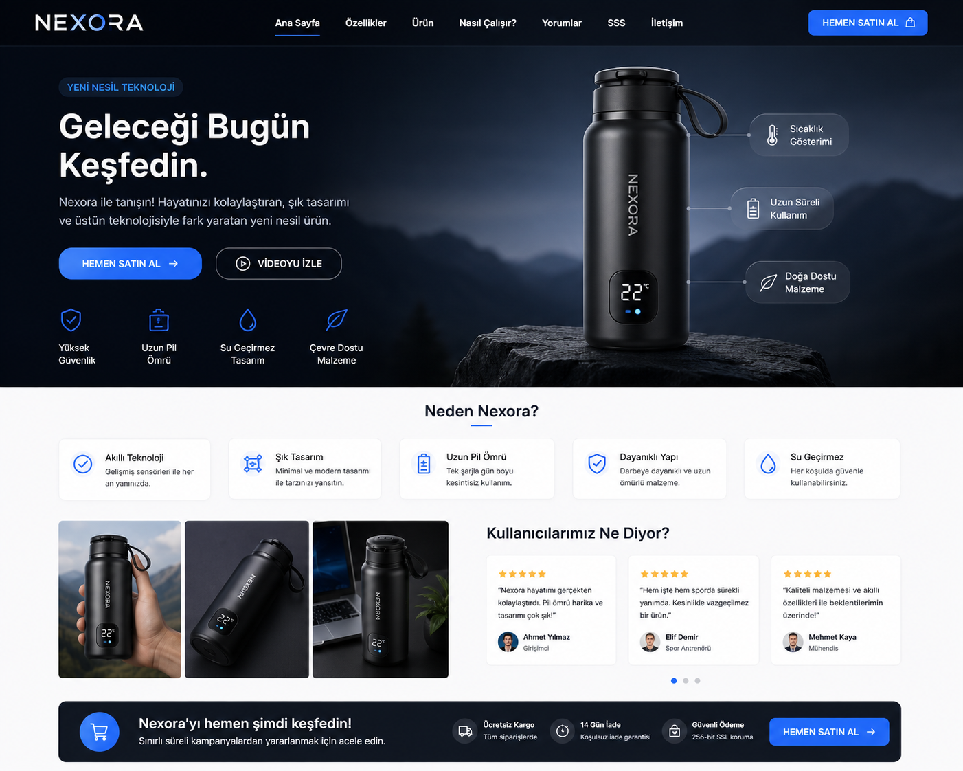 Hazır Ürün Tanıtım Sitesi tasarımı - hazır web sitesi