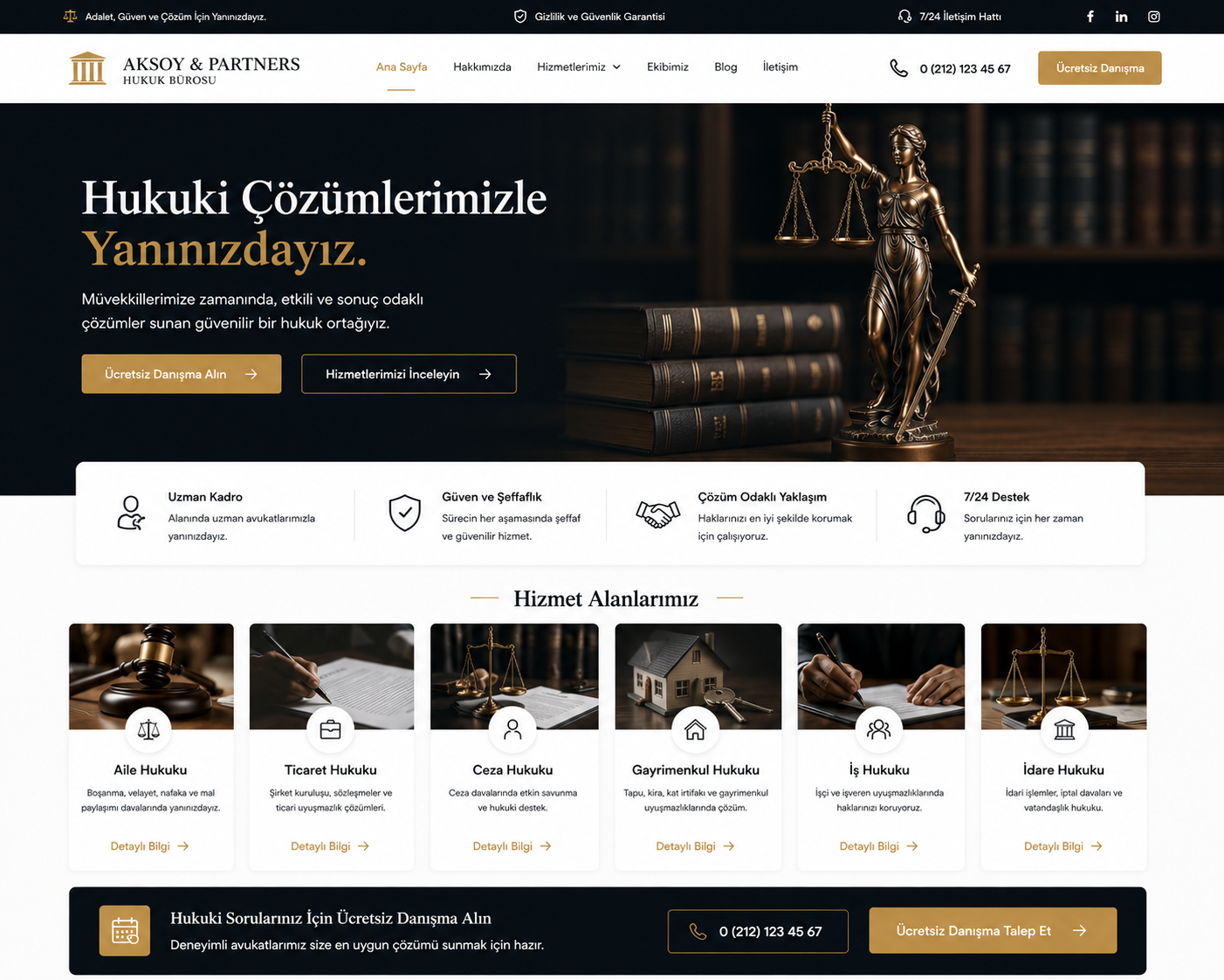 Hazır Hukuk Bürosu Sitesi tasarımı - hazır web sitesi