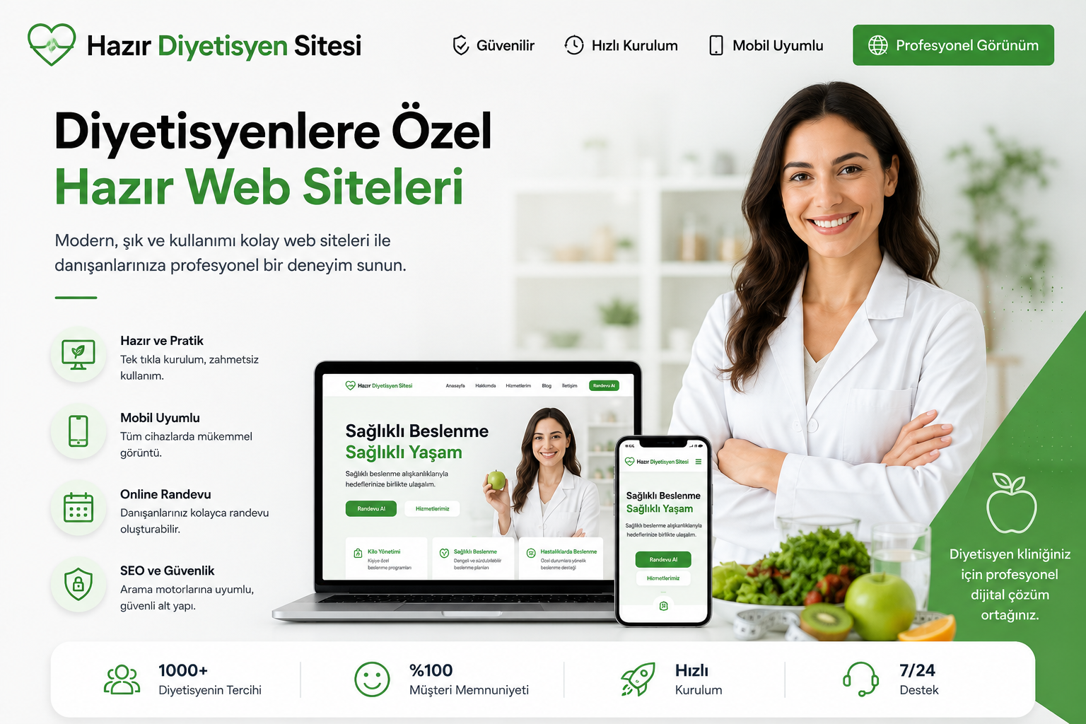 Hazır Diyetisyen Sitesi tasarımı - hazır web sitesi