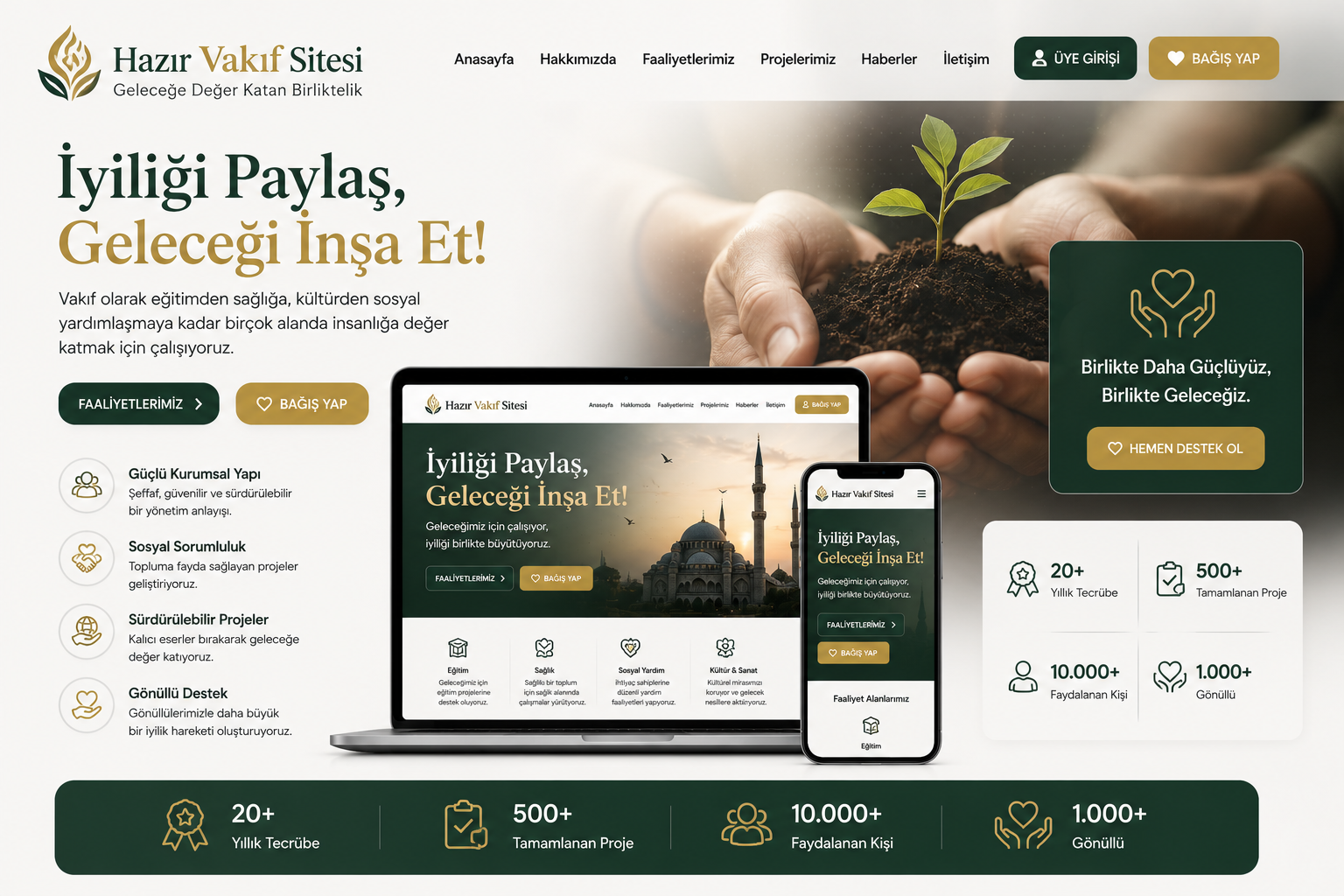 Hazır Vakıf Sitesi tasarımı - hazır web sitesi