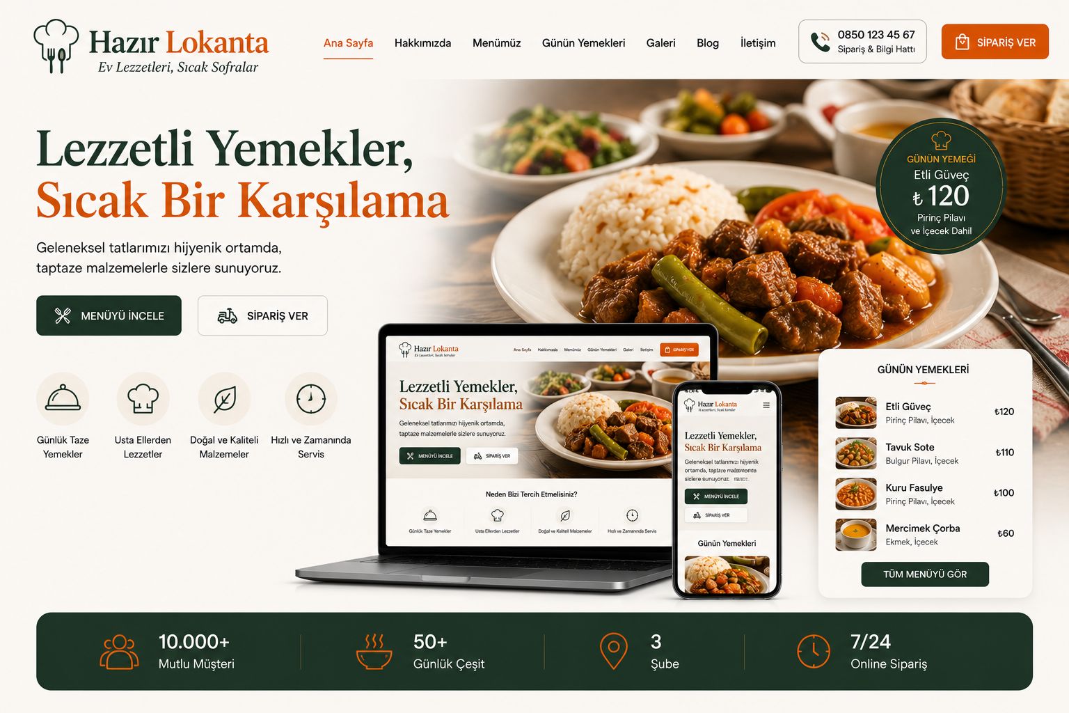 Hazır Lokanta Sitesi tasarımı - hazır web sitesi