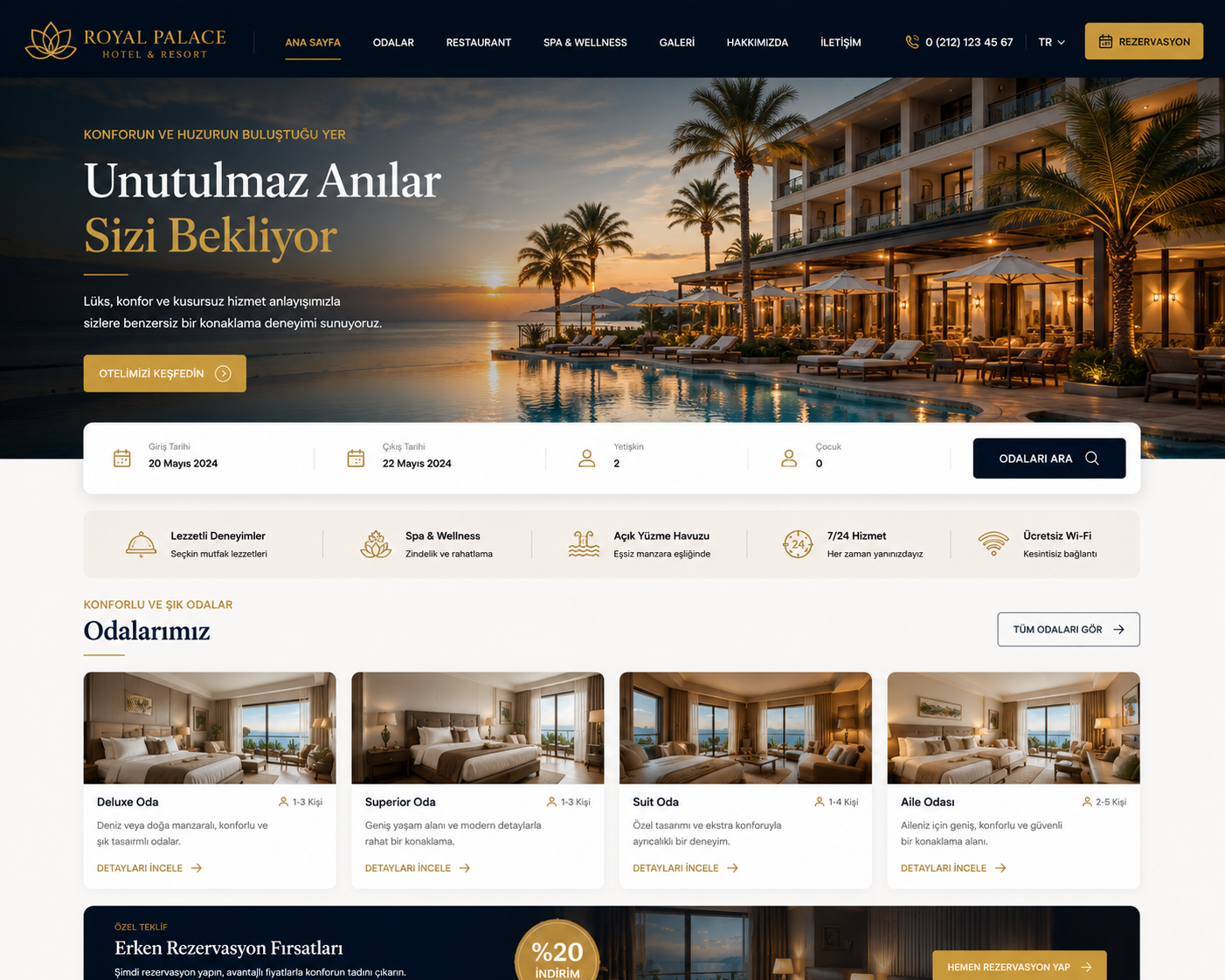 Hazır Otel Sitesi tasarımı - hazır web sitesi