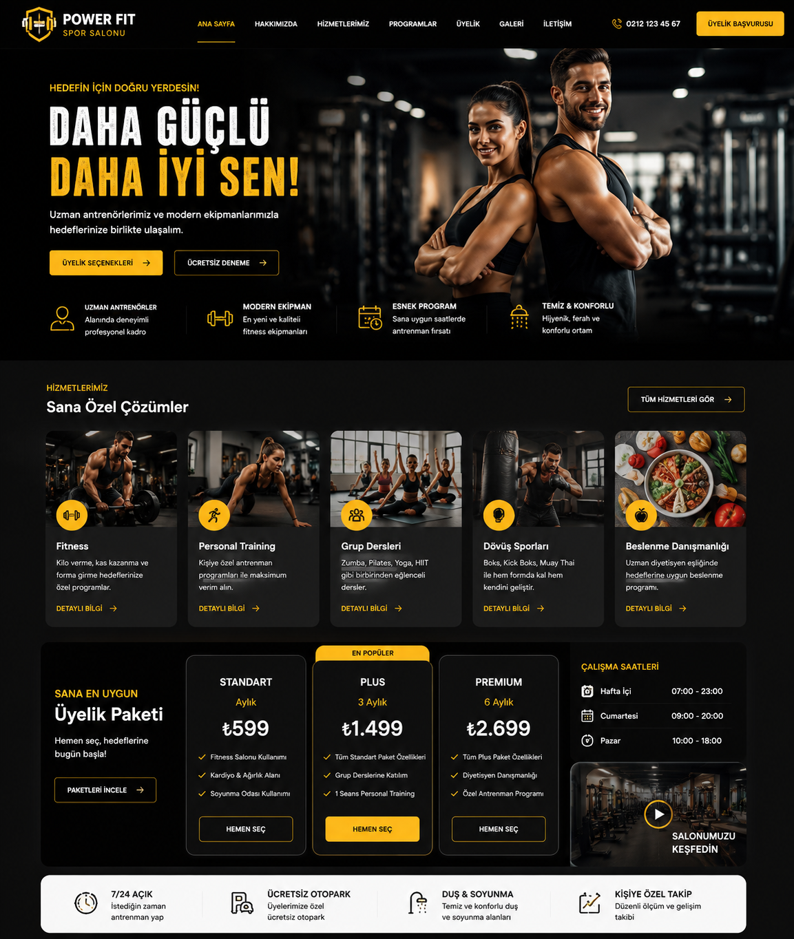 Hazır Fitness Sitesi tasarımı - hazır web sitesi